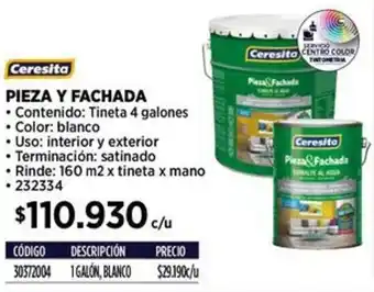 Construmart Ceresita PIEZA Y FACHADA Tineta 4 galones oferta
