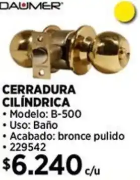 Construmart DAUMER CERRADURA CILÍNDRICA oferta