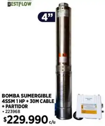 Construmart BESTFLOW BOMBA SUMERGIBLE 4SSM 1 HP + 30M CABLE + PARTIDOR oferta