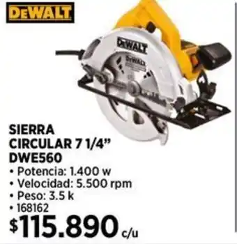 Construmart DEWALT SIERRA CIRCULAR 7 1/4" DWE560 oferta