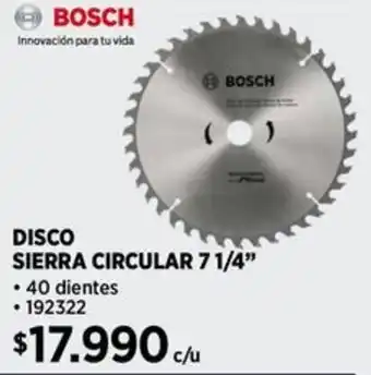 Construmart BOSCH DISCO SIERRA CIRCULAR 7 1/4" oferta