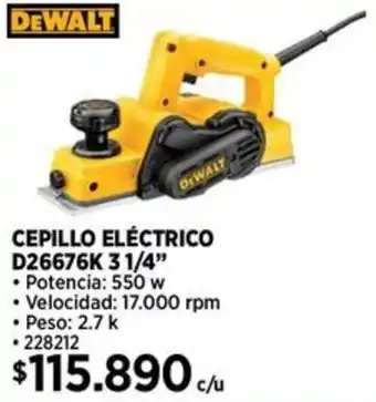 Construmart DEWALT CEPILLO ELÉCTRICO D26676K 3 1/4" oferta