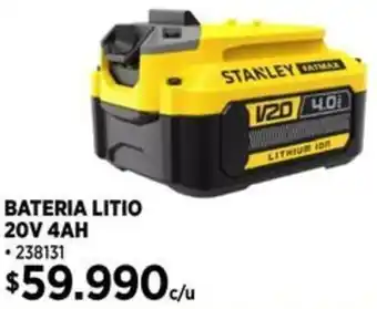 Construmart STANLEY BATERIA LITIO 20V 4AH oferta