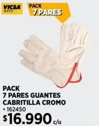 Construmart VICSA PACK 7 PARES GUANTES CABRITILLA CROMO oferta