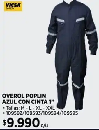 Construmart OVEROL POPLIN AZUL CON CINTA 1" M - L - XL - XXL oferta