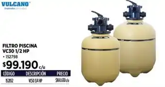 Construmart VULCANO FILTRO PISCINA VC30 1/2 HP oferta
