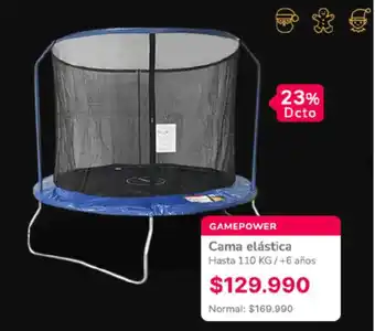 Abcdin GAMEPOWER Cama elástica Hasta 110 KG / +6 años oferta