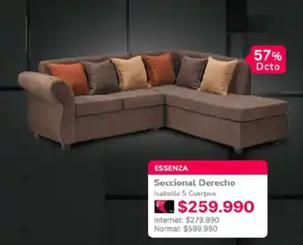 Abcdin ESSENZA Seccional Derecho Isabella 5 Cuerpos oferta