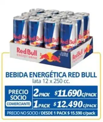 Alvi BEBIDA ENERGÉTICA RED BULL lata 12 x 250 cc. x 2 pack oferta