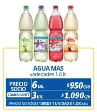 Alvi AGUA MAS variedades 1.6 lt. x 6 un. oferta
