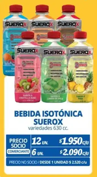 Alvi BEBIDA ISOTÓNICA SUEROX variedades 630 cc. x 12 un. oferta
