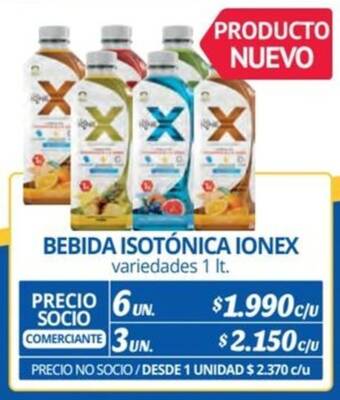 Alvi BEBIDA ISOTÓNICA IONEX variedades 1 lt. x 6 un. oferta