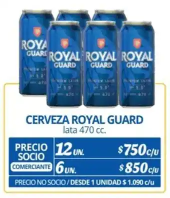 Alvi CERVEZA ROYAL GUARD lata 470 cc. x 12 un. oferta