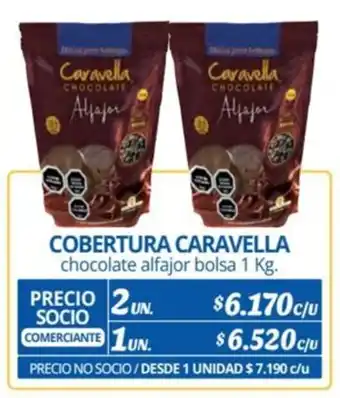 Alvi COBERTURA CARAVELLA chocolate alfajor bolsa 1 Kg. x 2 un. oferta