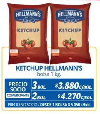 Alvi KETCHUP HELLMANN'S bolsa 1 kg. x 3 bol. oferta