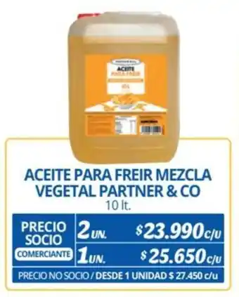 Alvi ACEITE PARA FREIR MEZCLA VEGETAL PARTNER & CO 10 lt. x 2 un. oferta