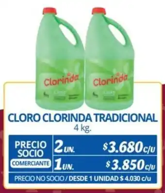 Alvi CLORO CLORINDA TRADICIONAL 4 kg. x 2 un. oferta