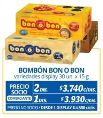 Alvi BOMBÓN BON O BON variedades display 30 un. x 15 g x 2 dis. oferta