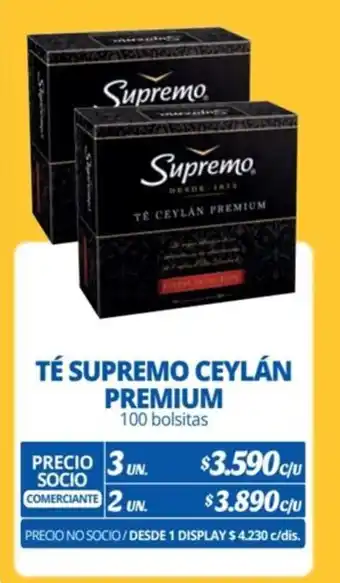 Alvi TÉ SUPREMO CEYLÁN PREMIUM 100 bolsitas x 3 un. oferta