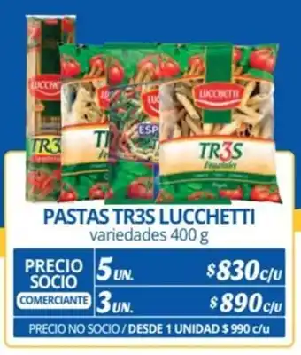Alvi PASTAS TR3S LUCCHETTI variedades 400 g x 5 un. oferta