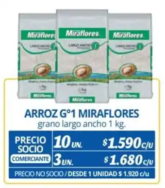 Alvi ARROZ Gº1 MIRAFLORES grano largo ancho 1 kg. x 10 un. oferta