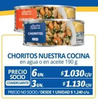 Alvi CHORITOS NUESTRA COCINA en agua o en aceite 190 g x 6 un. oferta