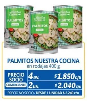 Alvi PALMITOS NUESTRA COCINA en rodajas 400 g x 4 un. oferta