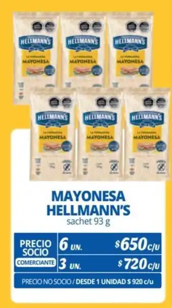 Alvi MAYONESA HELLMANN'S sachet 93 g x 6 un. oferta