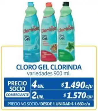 Alvi CLORO GEL CLORINDA variedades 900 ml x 4un oferta
