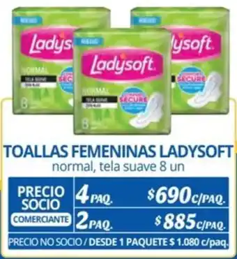 Alvi TOALLAS FEMENINAS LADYSOFT normal, tela suave 8 un x 4paq oferta