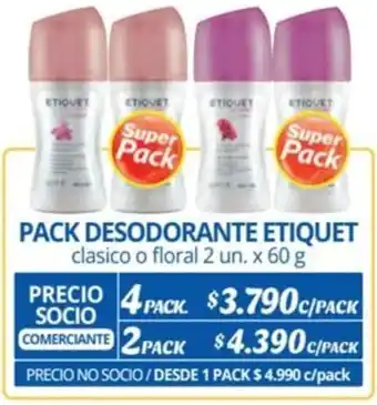 Alvi PACK DESODORANTE ETIQUET clasico o floral 2 un. x 60 g x 4pack oferta