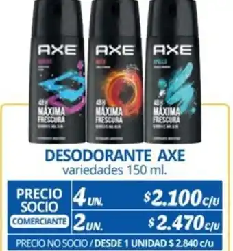 Alvi DESODORANTE AXE variedades 150 ml. x 4un oferta