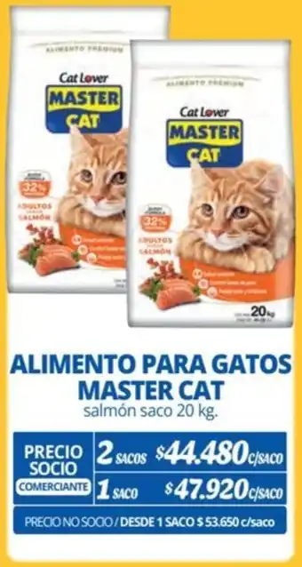 Alvi ALIMENTO PARA GATOS MASTER CAT salmón saco 20 kg. x 2 sacos oferta