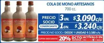 Alvi COLA DE MONO ARTESANOS 700 cc. x 3un oferta