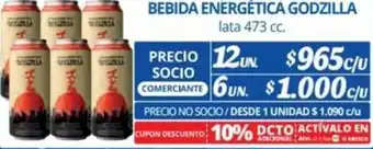Alvi BEBIDA ENERGÉTICA GODZILLA lata 473 cc. x 12un oferta