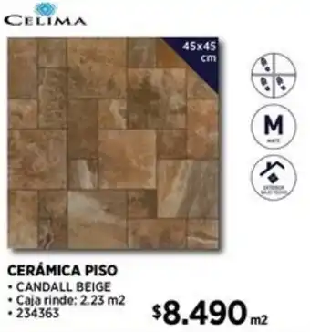 Construmart CERÁMICA PISO CANDALL BEIGE 45x45cm oferta