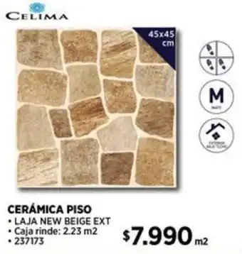 Construmart CERÁMICA PISO LAJA NEW BEIGE EXT 45x45cm oferta