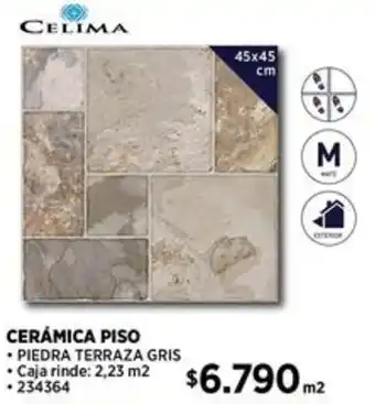 Construmart CERÁMICA PISO PIEDRA TERRAZA 45x45cm oferta