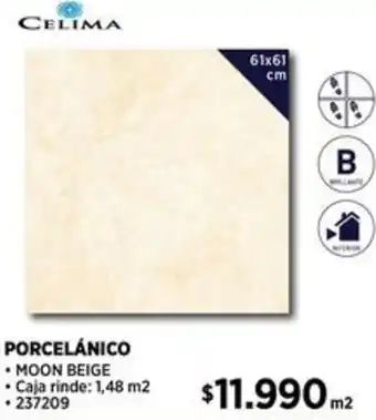 Construmart CELIMA PORCELÁNICO MOON BEIGE 61x61cm oferta