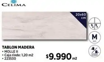 Construmart CELIMA TABLON MADERA MOLLE II 20x60cm oferta