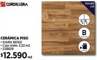 Construmart CORDILLERA CERÁMICA PISO KIARA BEIGE 60x60cm oferta