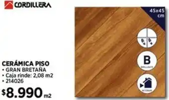Construmart CORDILLERA CERÁMICA PISO GRAN BRETAÑA 45x45cm oferta