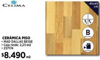 Construmart CELIMA CERÁMICA PISO MAD DALLAS BEIGE 45x45cm oferta