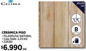 Construmart CELIMA CERÁMICA PISO FILADELFIA NATURAL 45x45cm oferta