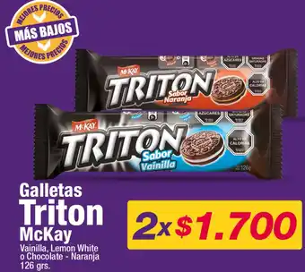 OK Market Galletas Triton McKay Vainilla, Lemon White o Chocolate - Naranja 2x126 grs. oferta