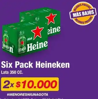 OK Market Six Pack Heineken Lata 2x350cc oferta