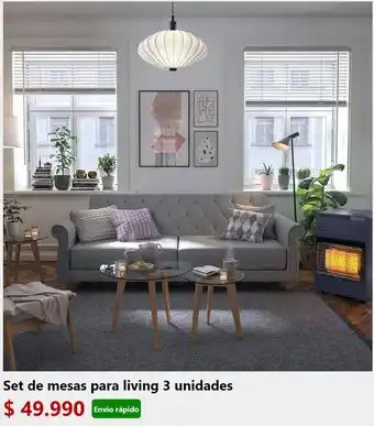 Homy Set de mesas para living 3 unidades oferta