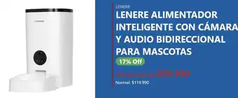 Casa Royal LENERE ALIMENTADOR INTELIGENTE CON CÁMARA Y AUDIO BIDIRECCIONAL PARA MASCOTAS oferta