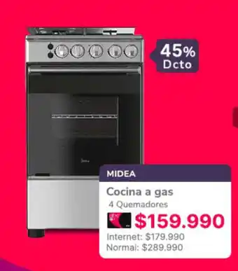 Abcdin MIDEA Cocina a gas 4 Quemadores oferta