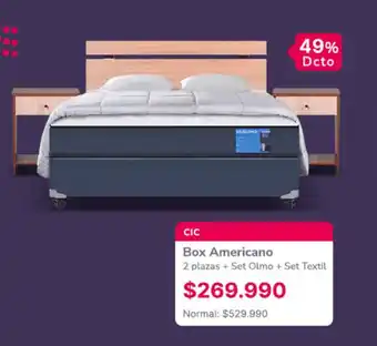 Abcdin CIC Box Americano 2 plazas + Set Olmo + Set Textil oferta